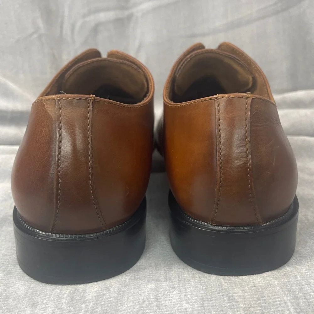Kenneth‎ Cole Tully Derby Mens 10M Brown Leather Dress Shoes Techni-Cole